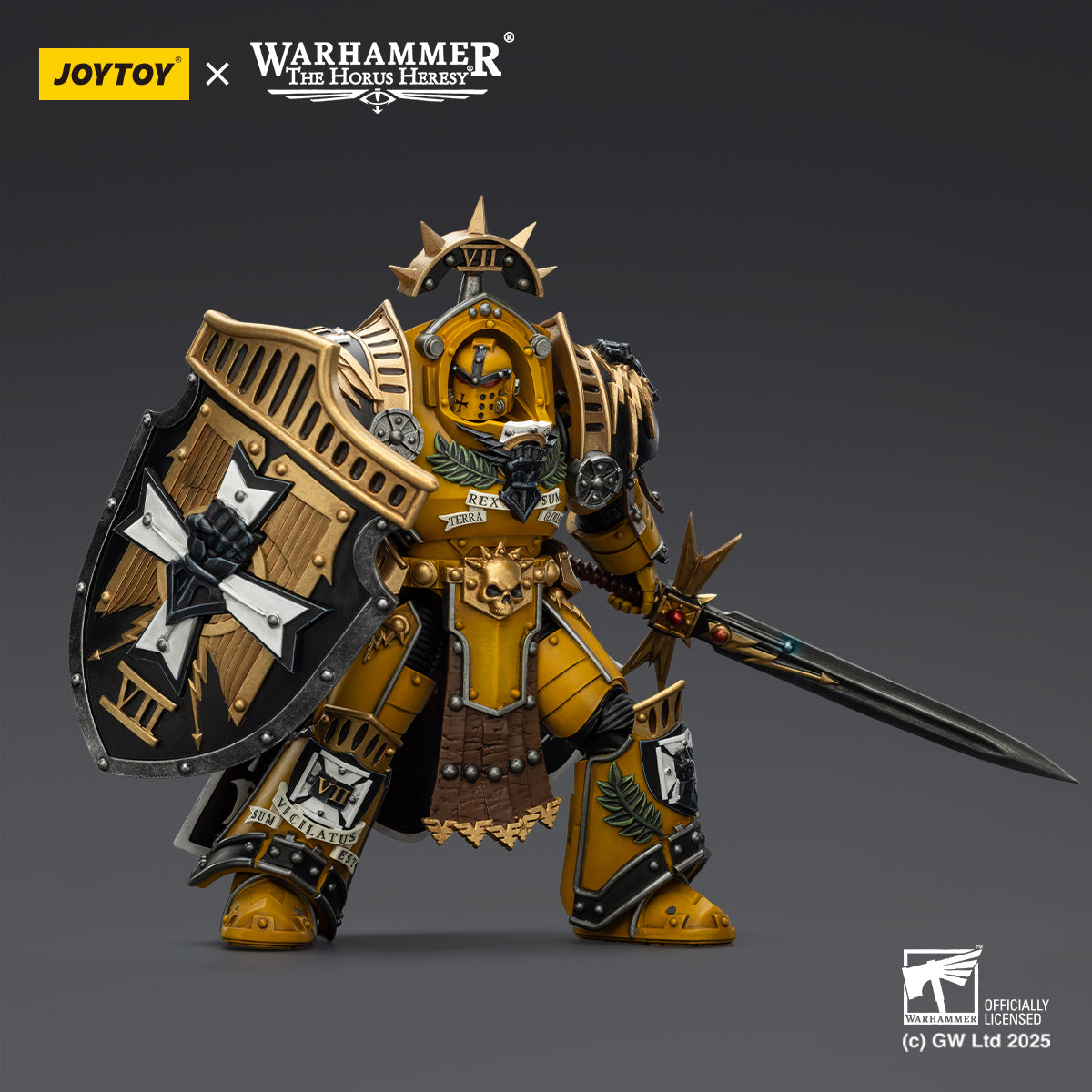 Imperial Fists Legion Praetor in Tartaros Terminator Armor with Power Sword and Vigil Storm Shield