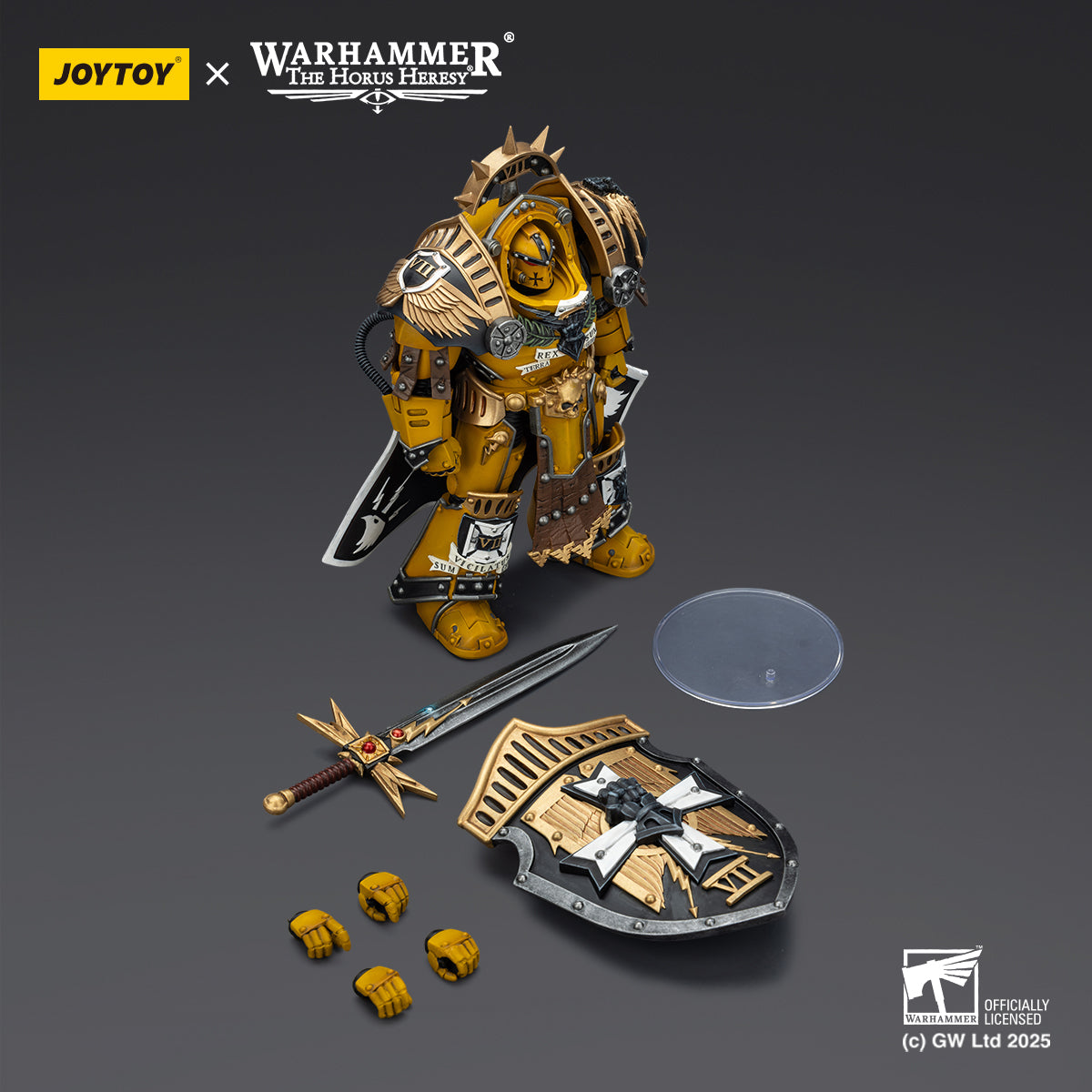 Imperial Fists Legion Praetor in Tartaros Terminator Armor with Power Sword and Vigil Storm Shield
