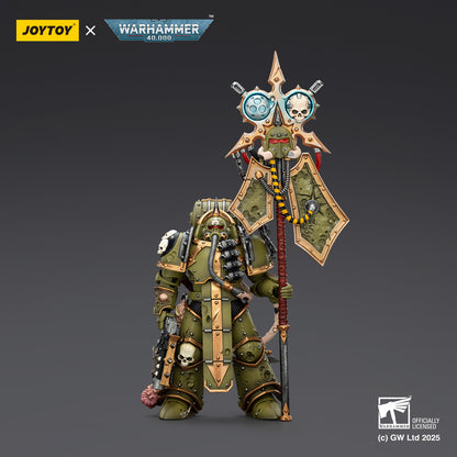 Death Guard Plague Marine Icon Bearer with Boltgun and Plague Knife