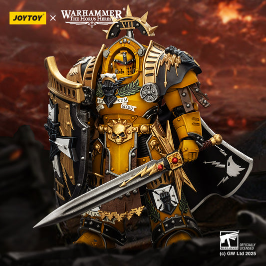 Imperial Fists Legion Praetor in Tartaros Terminator Armor with Power Sword and Vigil Storm Shield