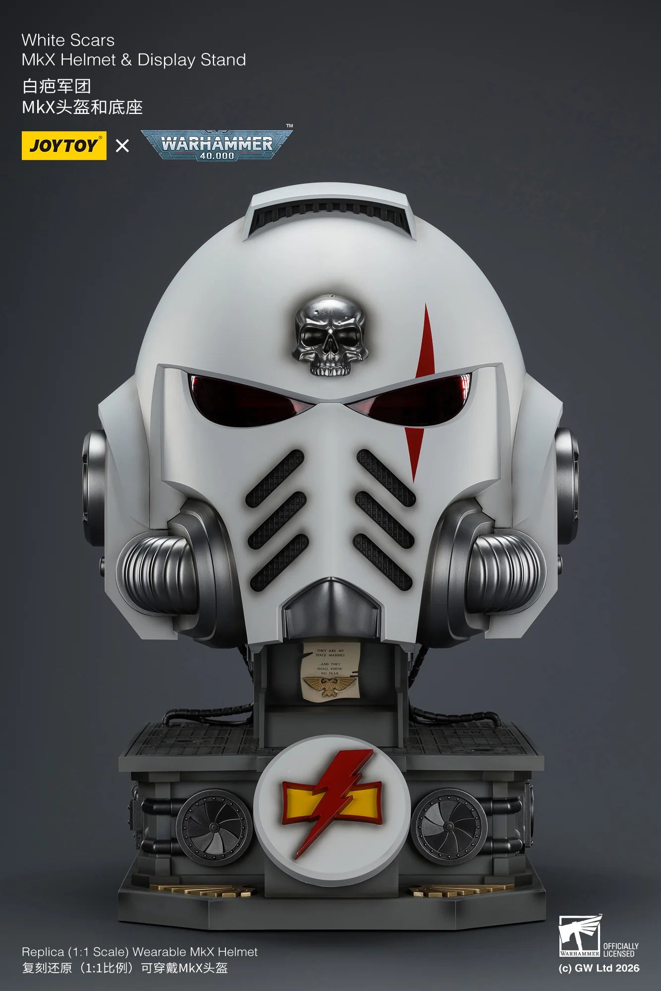 White Scars MkX Helmet& Display Stand