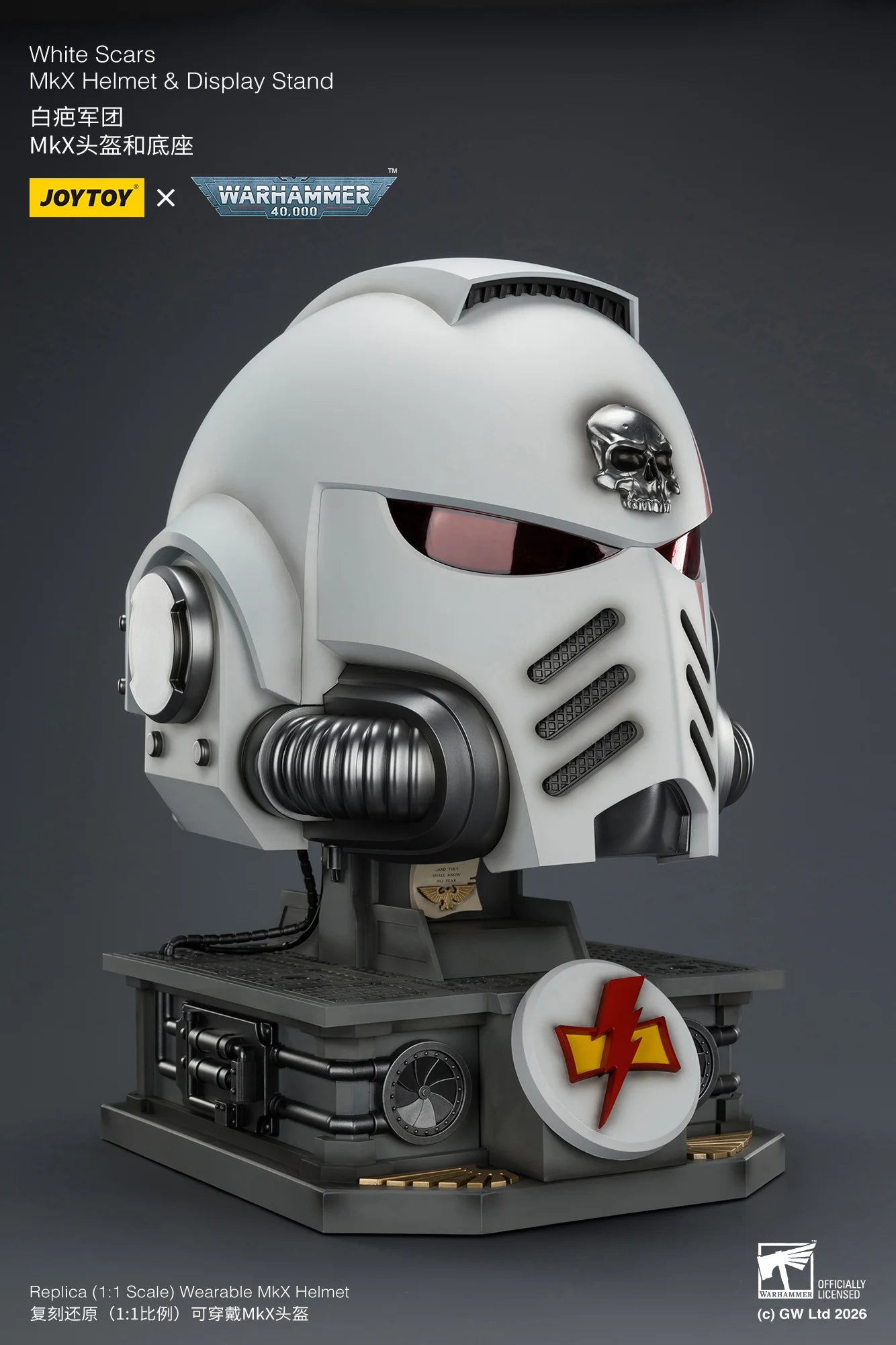 White Scars MkX Helmet& Display Stand