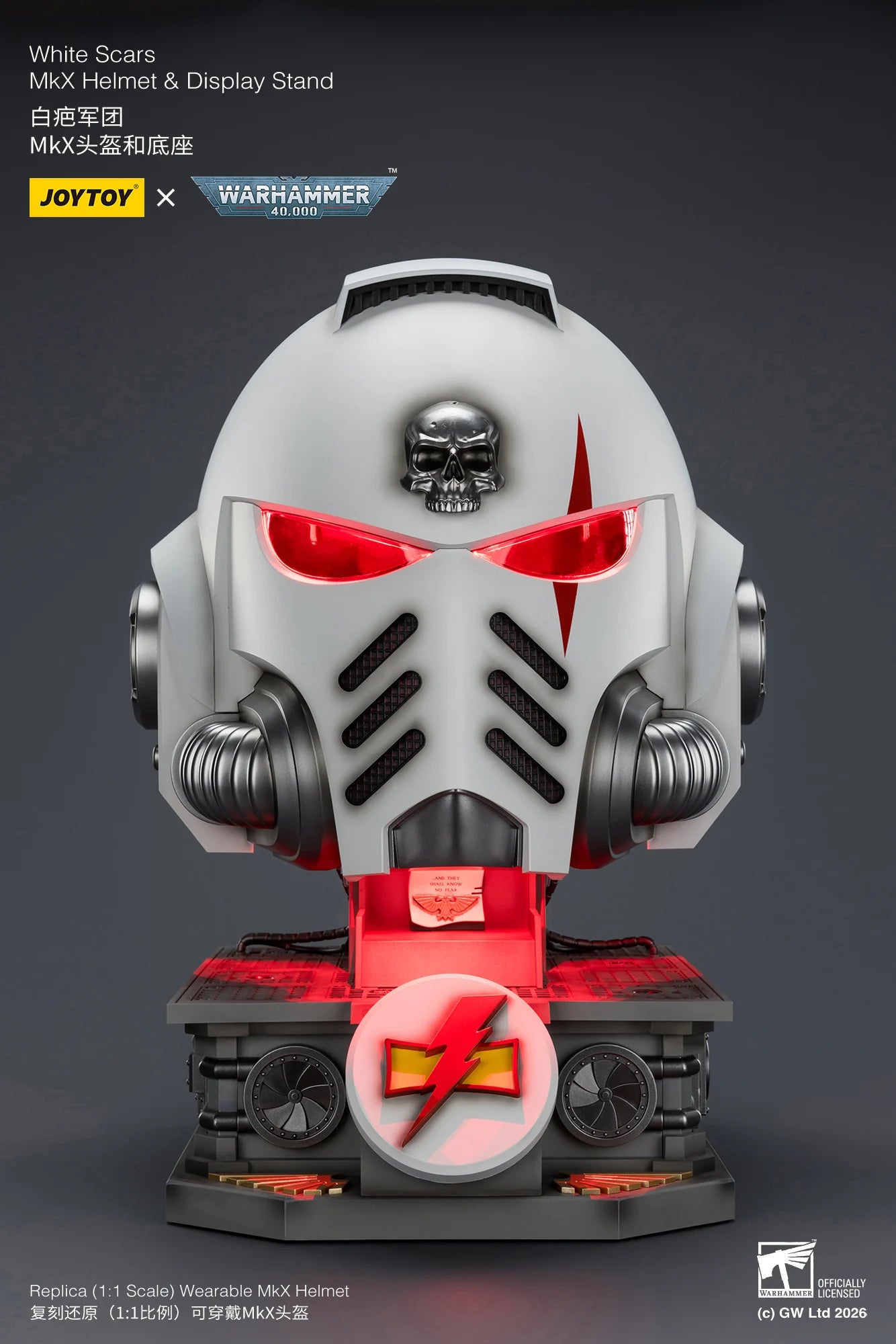 White Scars MkX Helmet& Display Stand