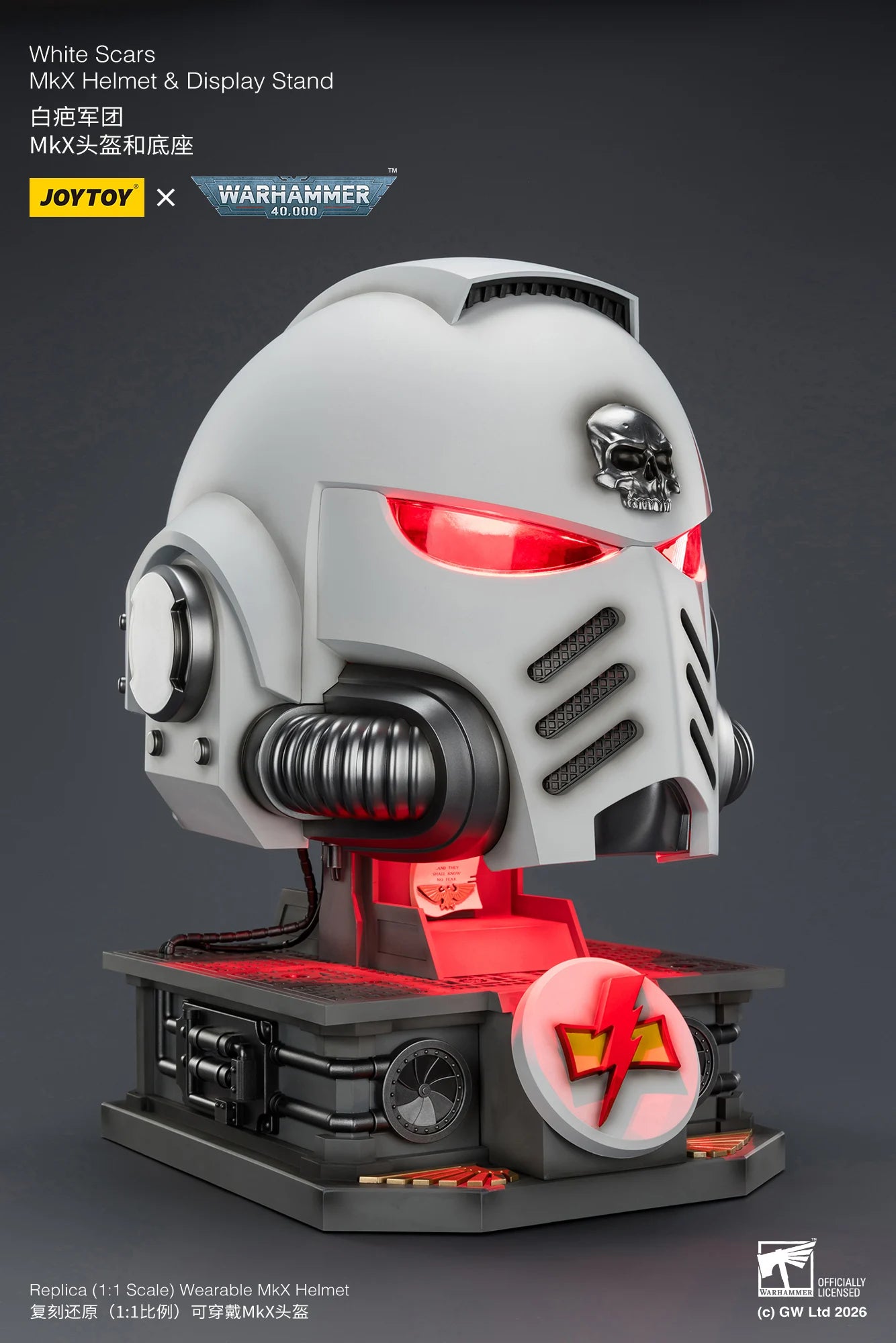 White Scars MkX Helmet& Display Stand