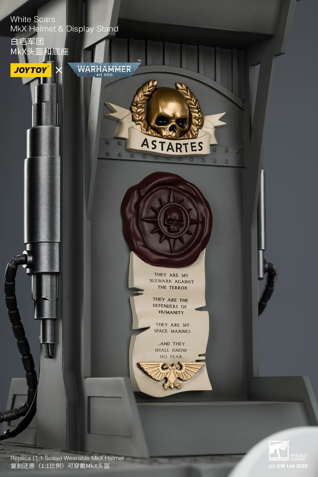 White Scars MkX Helmet& Display Stand