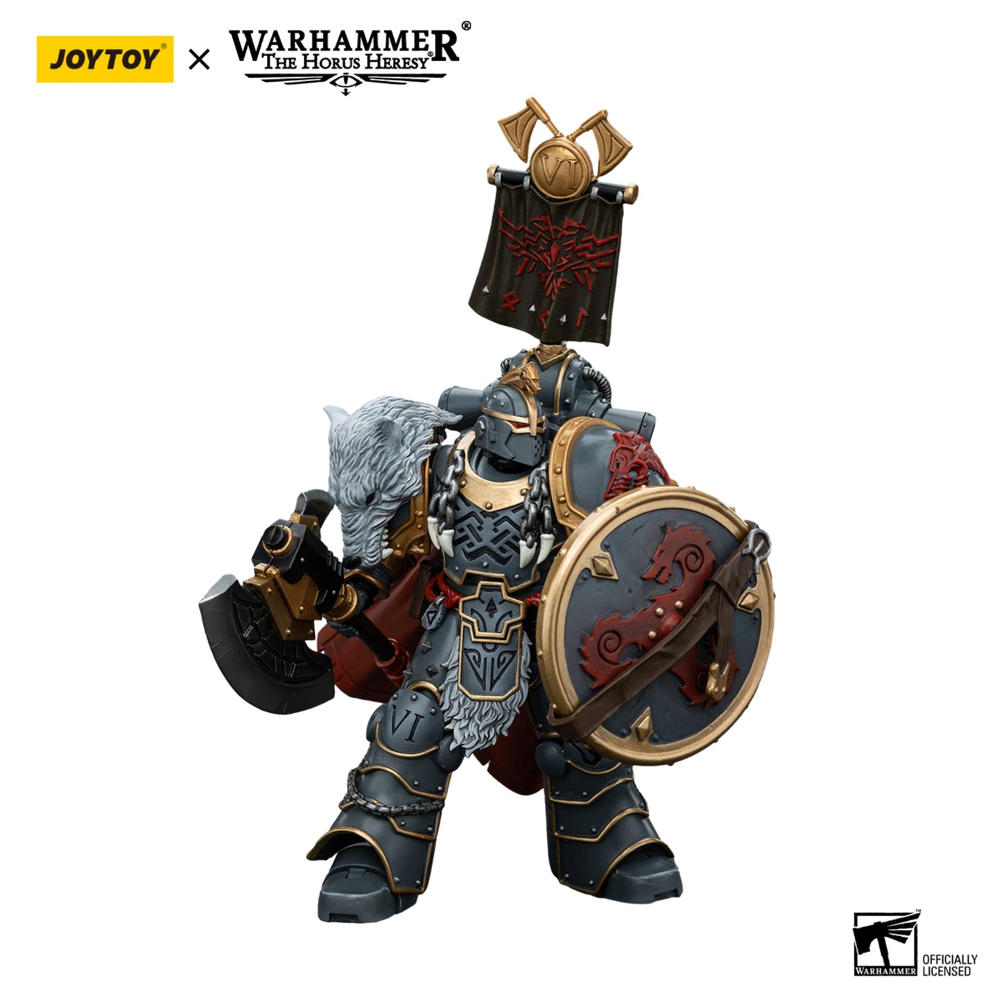 Space Wolves Legion Praetor with Power Axe and Combat Shield